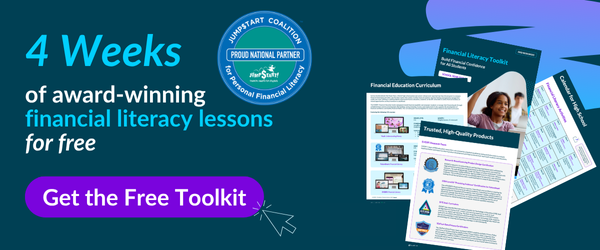 4 weeks of award-winning financial literacy lessons for free. Get the free toolkit!