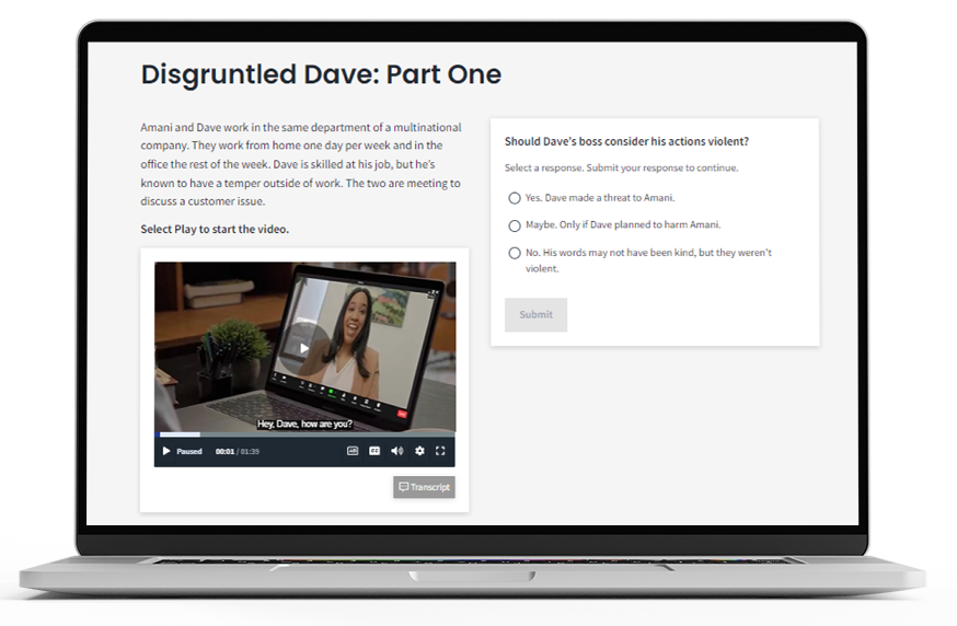 Preventing Workplace Violence Suite (Supervisor and Non-Supervisor versions)
